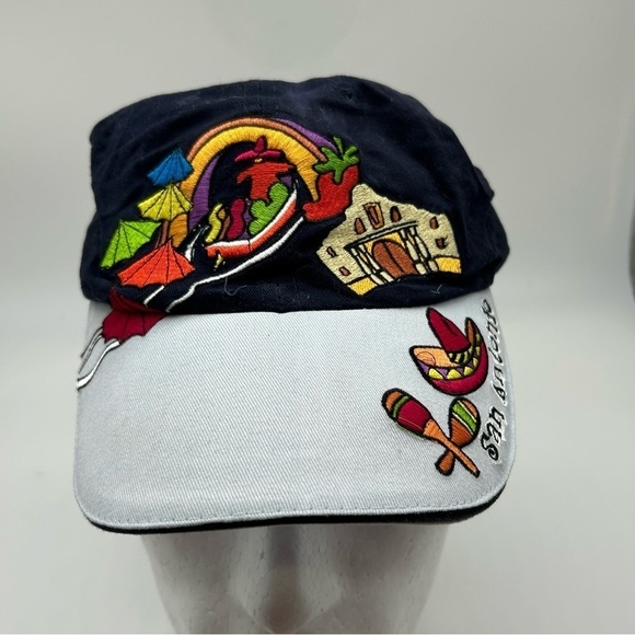 San Antonio embroidered Baseball cap Hat Blue Alamo River Jalapeño Dancing - Picture 1 of 10
